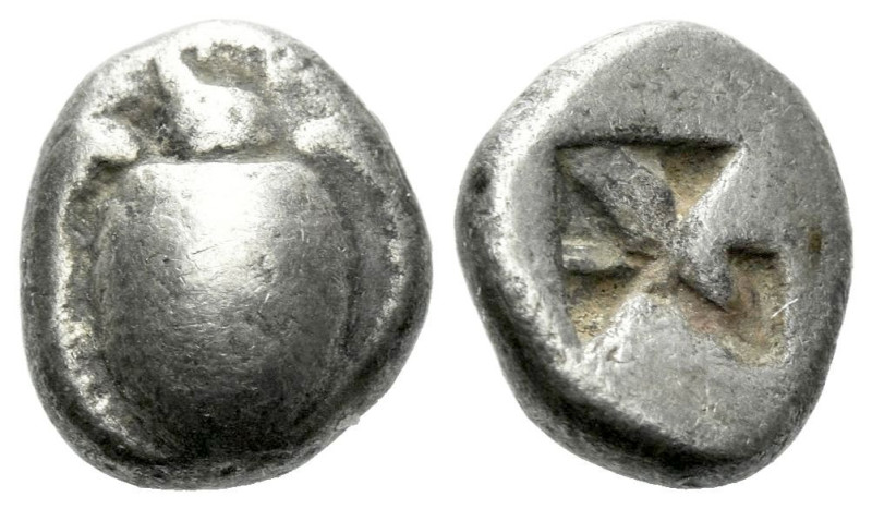 Aegina, Aegina Hemidrachm circa 510-485, AR 12.00 mm., 2.86 g.
Sea turtle. Rev....
