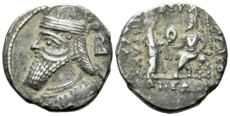 Parthia, Vologases VI, circa 208-228 Seleucia Tetradrachm circa 211-212, AR 27.0...