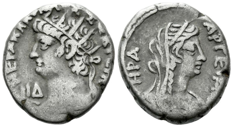 Egypt, Alexandria Nero, 54-68 Tetradrachm circa 67-68 (year 14), billon 23.50 mm...