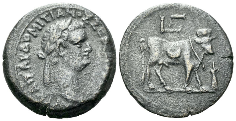 Egypt, Alexandria Domitian, 81-96 Diobol circa 86-87 (year 6), Æ 23.20 mm., 7.61...