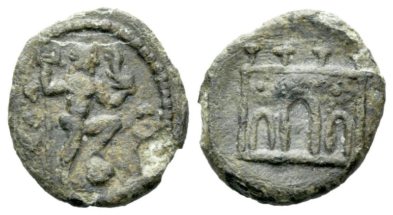 Egypt, Alexandria Tesserae II-III cent, Æ 11.50 mm., 0.91 g.
Neptune standing r...