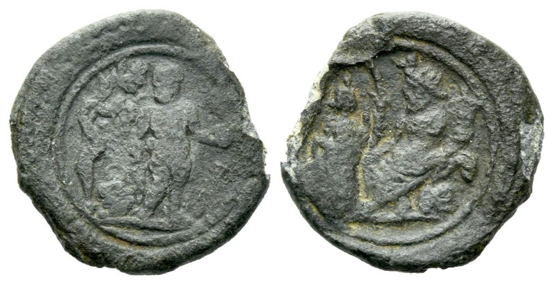 Egypt, Alexandria Tesserae II-III cent, Æ 13.90 mm., 2.14 g.
Herakles standing ...