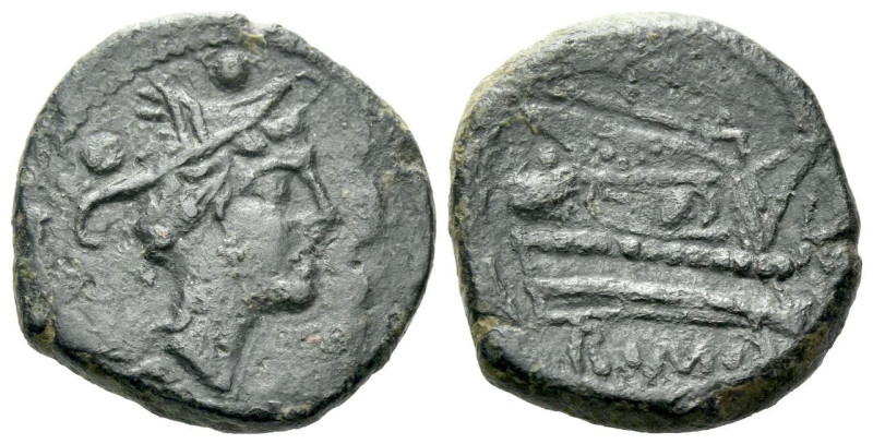 Corn-ear and KA series Sextans circa 207-206, Æ 19.40 mm., 5.86 g.
Head of Merc...