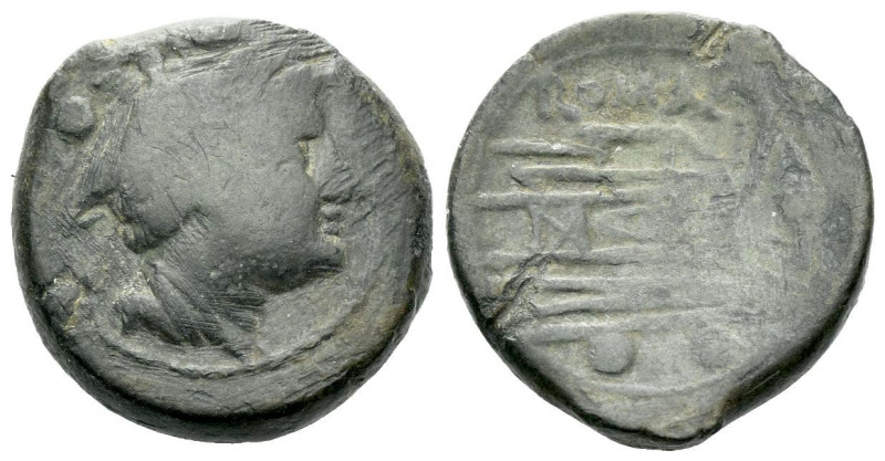 Spearhead series. Sextans circa 212-210, Æ 19.10 mm., 
Head of Mercury r.; abov...