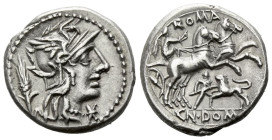 Cn. Domitius Calvinus. Denarius circa 128