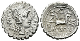 L. Licinius Crassus, Cn. Domitius Ahenobarbus and associates Denarius serratus circa 118