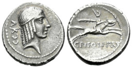 C. Calpurnius L.f. Frugi. Denarius circa 67
