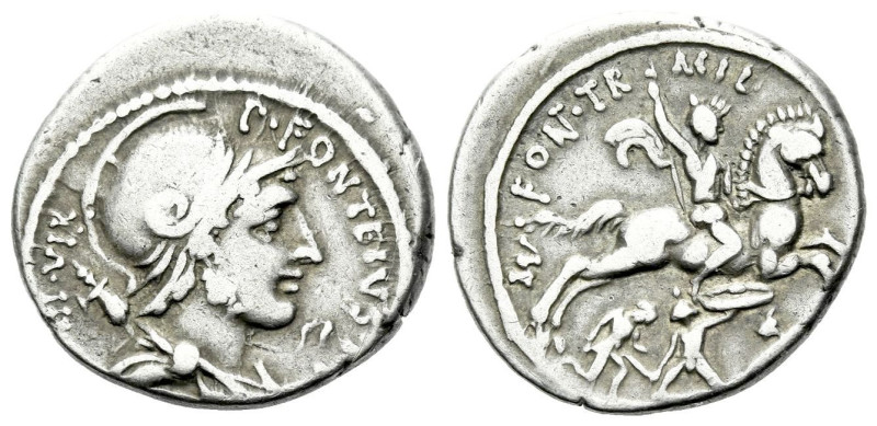 P. Fonteius P.f. Capito and T. Didius. Denarius circa 55, AR 18.90 mm., 3.74 g....