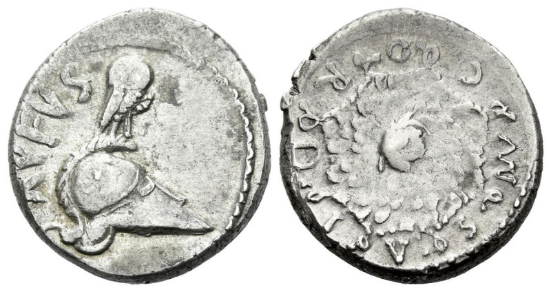 Mn. Cordius Rufus. Denarius circa 46, AR 16.70 mm., 4.33 g.
RVFVS Owl perched o...
