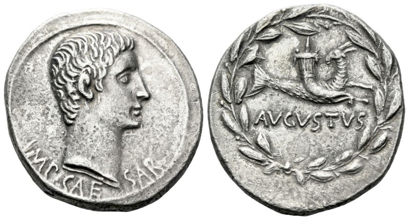 Octavian as Augustus, 27 BC – 14 AD Tetradrachm Ephesus circa 25 BC, AR 27.00 mm...