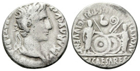 Octavian as Augustus, 27 BC – 14 AD Denarius Lugdunum circa 2 BC - AD 4