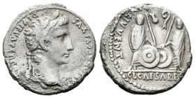 Octavian as Augustus, 27 BC – 14 AD Denarius Lugdunum circa 2 BC - AD 4
