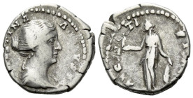 Faustina junior, daughter of Antoninus Pius and wife of Marcus Aurelius Denarius Rome 156-161