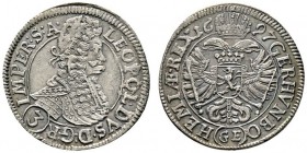 Römisch-Deutsches Reich 
 Haus Habsburg 
 Leopold I. 1657-1705 
 Groschen 1697 -Prag-. Her. 1464, Dietiker 864.
 feine Patina, vorzüglich-prägefri...