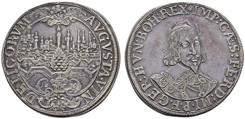 Altdeutsche Münzen und Medaillen 
 Augsburg, Stadt 
 Taler 1639. Stadtansicht,...