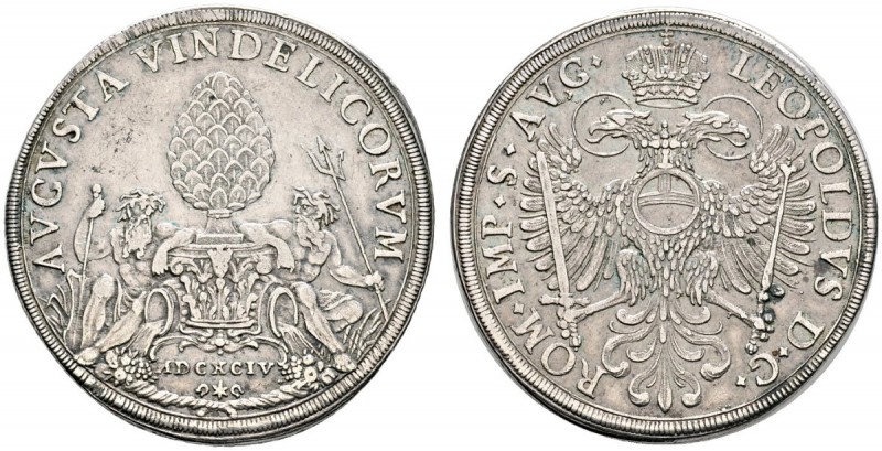 Altdeutsche Münzen und Medaillen 
 Augsburg, Stadt 
 Taler 1694. Stempel von P...