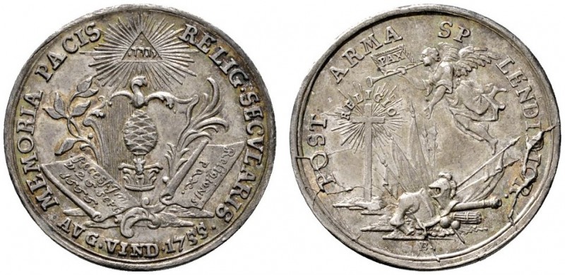 Altdeutsche Münzen und Medaillen 
 Augsburg, Stadt 
 Silbermedaille 1755 von C...