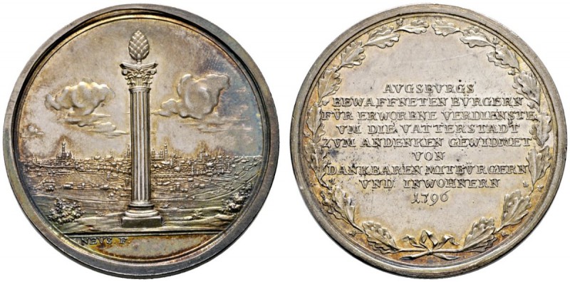 Altdeutsche Münzen und Medaillen 
 Augsburg, Stadt 
 Silbermedaille 1796 von N...