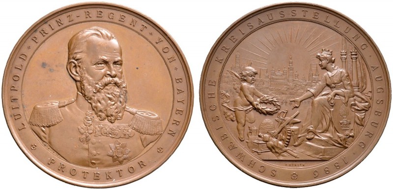 Altdeutsche Münzen und Medaillen 
 Augsburg, Stadt 
 Bronzemedaille 1886 von A...