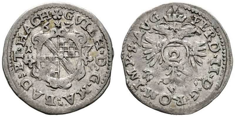 Altdeutsche Münzen und Medaillen 
 Baden-Baden 
 Wilhelm 1622-1677. Halbbatzen...