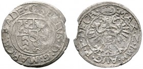 Altdeutsche Münzen und Medaillen 
 Baden-Durlach 
 Karl II. 1553-1577 
 Halbbatzen 1572 -Durlach-. Mit Titulatur Kaiser Maximilian II. Wiel. 335.
...