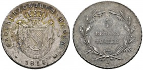 Altdeutsche Münzen und Medaillen 
 Baden-Durlach 
 Karl Ludwig Friedrich 1811-1818 
 Kronentaler 1814. AKS 25, J. 21, Thun 15, Kahnt 17.
 Prachtex...