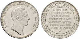 Altdeutsche Münzen und Medaillen 
 Baden-Durlach 
 Leopold 1830-1852 
 Kronentaler 1832. Münzbesuch. AKS 83, J. 48, Thun 20, Kahnt 24.
 selten, gu...