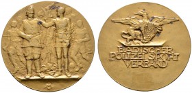 Altdeutsche Münzen und Medaillen 
 Baden-Durlach 
 Land/Republik Baden 
 Bronzene Prämienmedaille o.J. von H. Ehehalt, des Badischen Polizeisport- ...