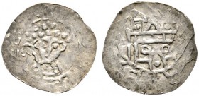 Altdeutsche Münzen und Medaillen 
 Bamberg, Bistum 
 Rupert 1075-1102 
 Denar. Lockenköpfiges Brustbild von vorn, in der Rechten Krummstab / Zweitü...