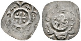 Altdeutsche Münzen und Medaillen 
 Bamberg, Bistum 
 Otto II. von Andechs 1177-1196 
 Dünnpfennig. Im Wulstreif ein Kreuz mit je einer Kugel in den...