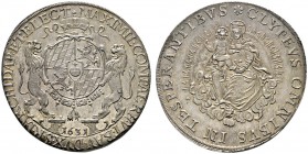 Altdeutsche Münzen und Medaillen 
 Bayern 
 Maximilian I. als Kurfürst 1623-1651 
 Madonnentaler 1631 -München-. Mit Kurhut bedeckter Wappenschild ...