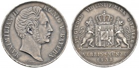 Altdeutsche Münzen und Medaillen 
 Bayern 
 Maximilian II. Joseph 1848-1864 
 Doppelter Vereinstaler 1855. AKS 146, J. 85, Thun 91, Kahnt 119.
 du...