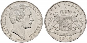 Altdeutsche Münzen und Medaillen 
 Bayern 
 Maximilian II. Joseph 1848-1864 
 Doppelgulden 1850. AKS 150, J. 83, Thun 90, Kahnt 117.
 winzige Krat...