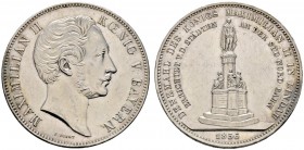 Altdeutsche Münzen und Medaillen 
 Bayern 
 Maximilian II. Joseph 1848-1864 
 Geschichtsdoppeltaler 1856. Standbild König Maximilan II. in Lindau. ...