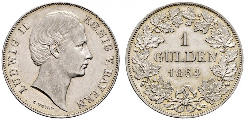 Altdeutsche Münzen und Medaillen 
 Bayern 
 Ludwig II. 1864-1886 
 Gulden 186...