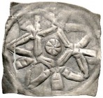 Altdeutsche Münzen und Medaillen 
 Bodenseeraum/Oberschwaben/Nordschweiz 
 Vierzipfeliger Pfennig um 1160/80. Fünfzackiger Stern (Pentagramm) mit ei...