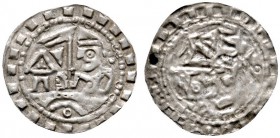 Altdeutsche Münzen und Medaillen 
 Bodenseeraum/Oberschwaben/Nordschweiz 
 Brakteat um 1170/80. Ähnlich wie vorher, jedoch mit unregelmäßig versetzt...