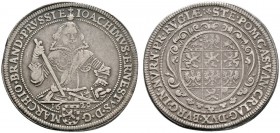 Altdeutsche Münzen und Medaillen 
 Brandenburg-Ansbach 
 Joachim Ernst 1603-1625 
 Taler 1620 (aus 1619) -Fürth oder Nürnberg-. Brustbild im Harnis...