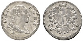 Altdeutsche Münzen und Medaillen 
 Brandenburg-Ansbach 
 Alexander 1757-1791 
 Kreuzer 1760 -Schwabach-. Variante mit ALEX:. Slg. Wilm. 1138, Slg. ...