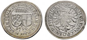Altdeutsche Münzen und Medaillen 
 Brandenburg-Bayreuth 
 Christian 1603-1655 
 Batzen 1630 -Fürth-. Slg. Wilm. 626, Slg. Grüber 3578.
 vorzüglich...