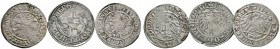 Altdeutsche Münzen und Medaillen 
 Brandenburg-Preußen 
 Joachim I. und Albrecht 1499-1514 
 Lot (3 Stücke): Groschen 1508 und 1515 -Frankfurt-. Da...