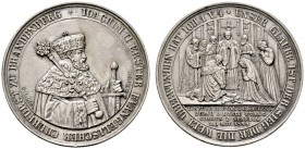 Altdeutsche Münzen und Medaillen 
 Brandenburg-Preußen 
 Friedrich Wilhelm III. 1797-1840 
 Silbermedaille 1839 von Pfeuffer, auf die Einführung de...