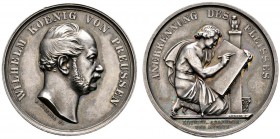 Altdeutsche Münzen und Medaillen 
 Brandenburg-Preußen 
 Wilhelm I. 1861-1888 
 Silberne Prämienmedaille o.J. (1868) von K. Fischer und H. Goetze, ...
