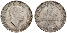 Altdeutsche Münzen und Medaillen 
 Braunschweig-Calenberg-Hannover 
 Ernst August 1837-1851 
 1/12 Taler 1843 S. AKS 113, J. 72.
 Prachtexemplar m...