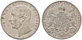Altdeutsche Münzen und Medaillen 
 Braunschweig-Calenberg-Hannover 
 Georg V. 1851-1866 
 Vereinstaler 1866 B. AKS 144, J. 96, Thun 174, Kahnt 239....