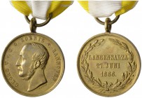 Altdeutsche Münzen und Medaillen 
 Braunschweig-Calenberg-Hannover 
 Georg V. 1851-1866 
 Tragbare Bronzemedaille 1866 von Jauner, sogen. Langensal...