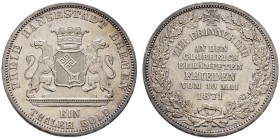 Altdeutsche Münzen und Medaillen 
 Bremen, Stadt 
 Siegestaler 1871 B. AKS 17, J. 28, Thun 127, Kahnt 164.
 minimale Kratzer, vorzüglich