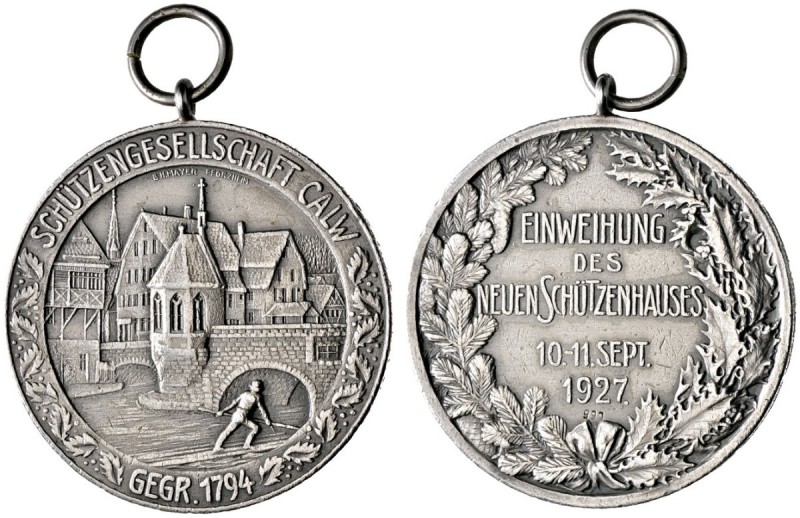 Altdeutsche Münzen und Medaillen 
 Calw, Stadt 
 Tragbare Silbermedaille 1927 ...