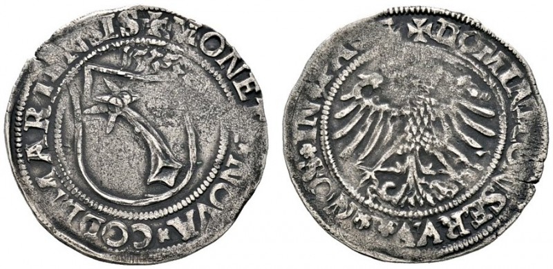 Altdeutsche Münzen und Medaillen 
 Colmar, Stadt 
 Batzen 1535. Stadtschild, d...