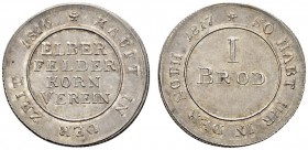 Altdeutsche Münzen und Medaillen 
 Elberfeld, Stadt 
 Silberabschlag von den Stempeln der Brotmarke 1817 unsigniert, des Elberfelder Kornvereins - f...